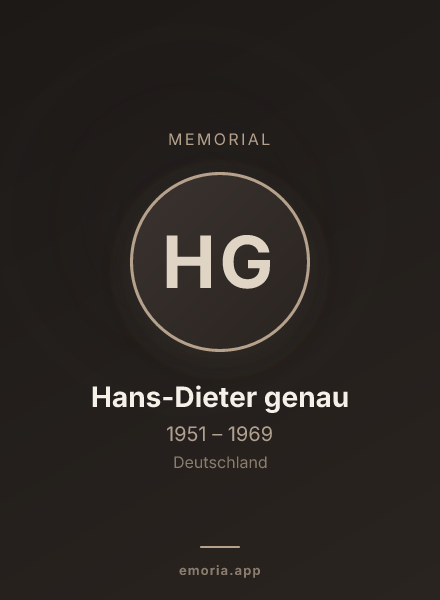 Memorial portrait of Hans-Dieter genau