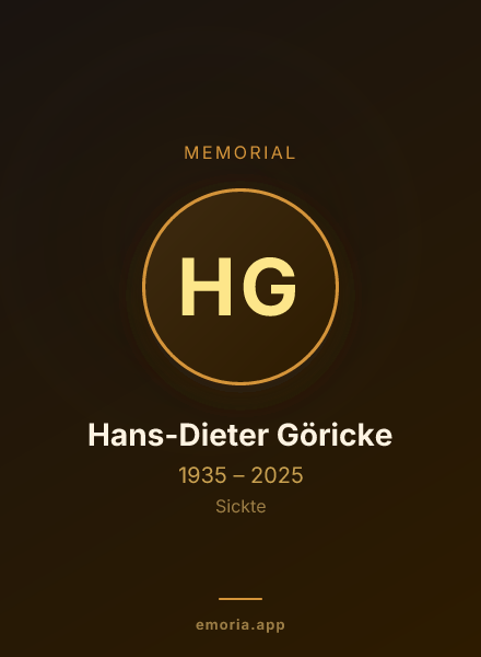 Memorial portrait of Hans-Dieter Göricke