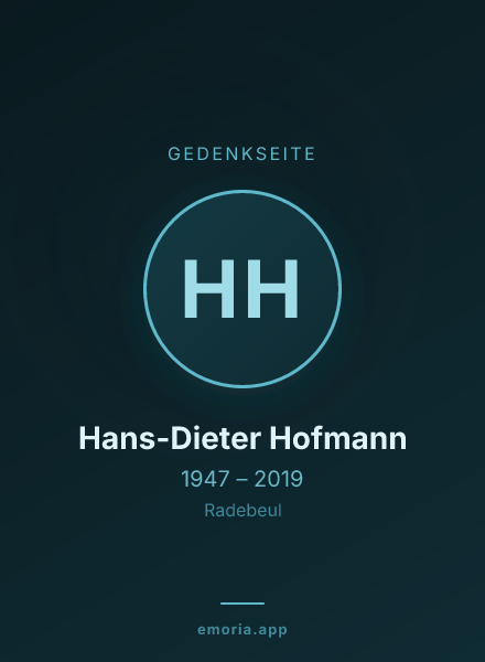 Gedenkportrait von Hans-Dieter Hofmann