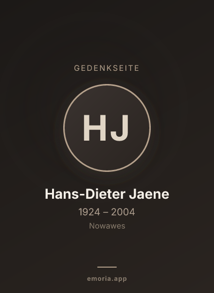Gedenkportrait von Hans-Dieter Jaene