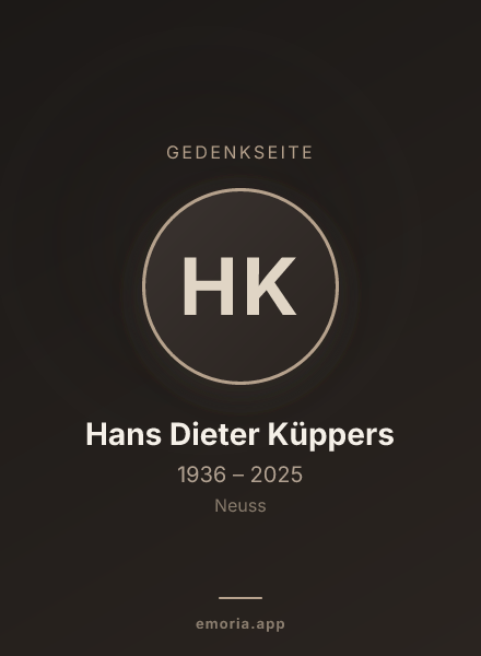 Gedenkportrait von Hans Dieter Küppers