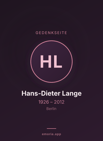 Gedenkportrait von Hans-Dieter Lange
