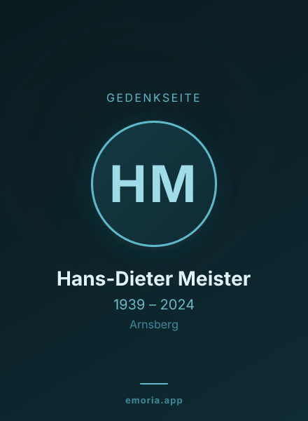 Gedenkportrait von Hans-Dieter Meister