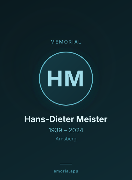 Memorial portrait of Hans-Dieter Meister
