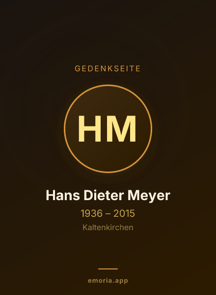 Gedenkportrait von Hans Dieter Meyer