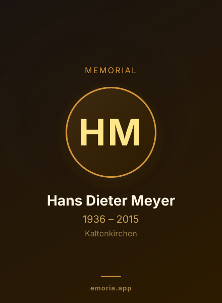 Memorial portrait of Hans Dieter Meyer