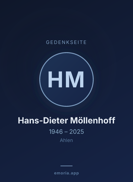 Gedenkportrait von Hans-Dieter Möllenhoff