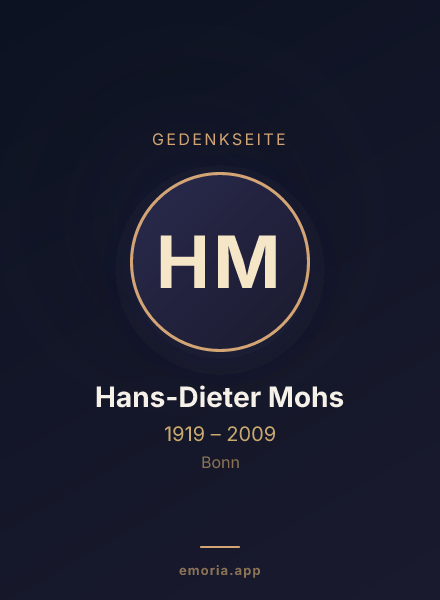 Gedenkportrait von Hans-Dieter Mohs