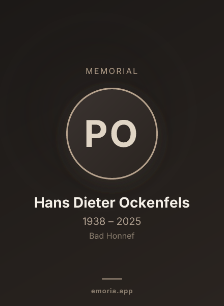 Memorial portrait of Prof. Dr. Hans Dieter Ockenfels
