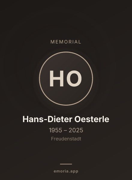 Memorial portrait of Hans-Dieter Oesterle