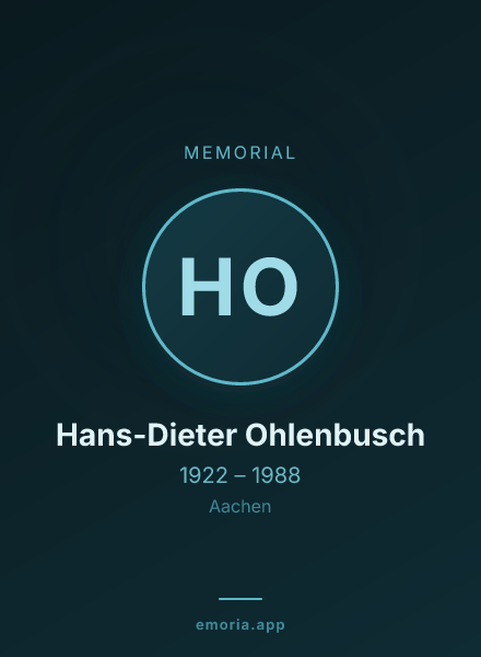Memorial portrait of Hans-Dieter Ohlenbusch