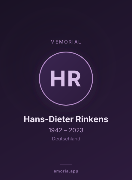 Memorial portrait of Hans-Dieter Rinkens