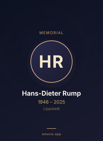 Memorial portrait of Hans-Dieter Rump