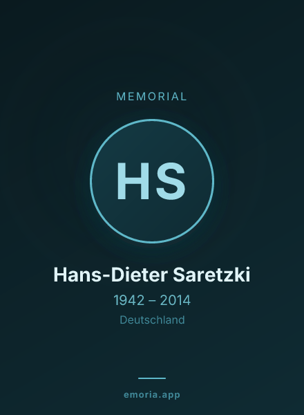 Memorial portrait of Hans-Dieter Saretzki