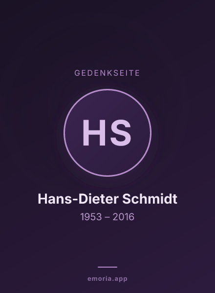 Gedenkportrait von Hans-Dieter Schmidt