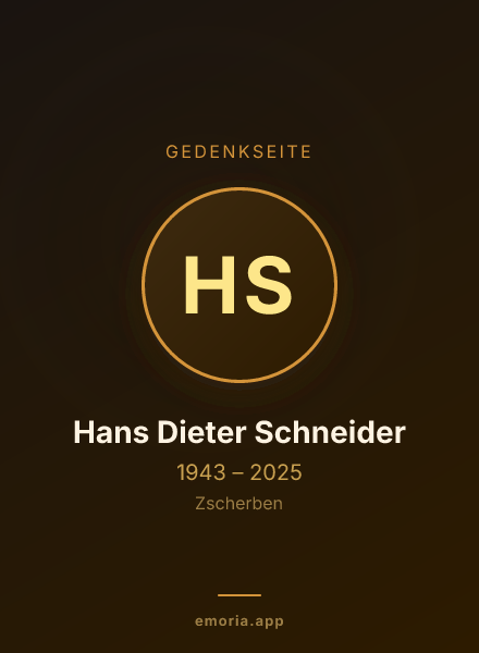 Gedenkportrait von Hans Dieter Schneider