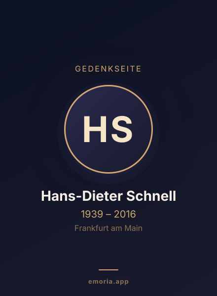 Gedenkportrait von Hans-Dieter Schnell