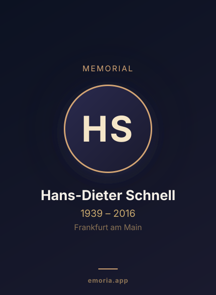 Memorial portrait of Hans-Dieter Schnell