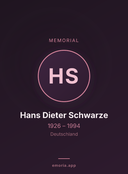 Memorial portrait of Hans Dieter Schwarze