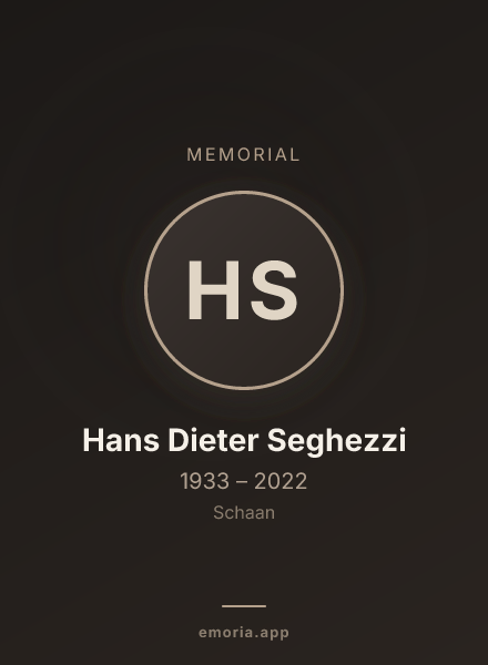Memorial portrait of Hans Dieter Seghezzi