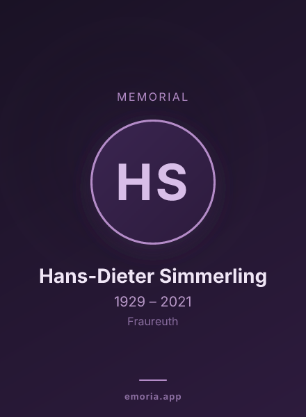 Memorial portrait of Hans-Dieter Simmerling