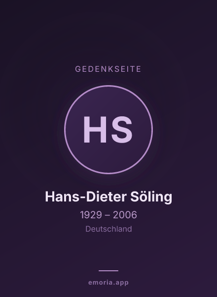 Gedenkportrait von Hans-Dieter Söling