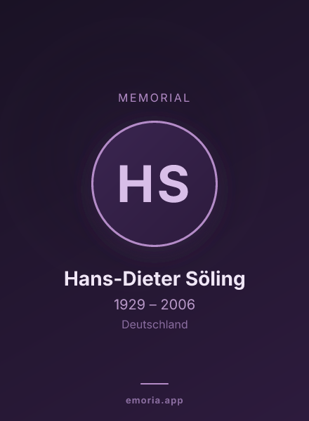 Memorial portrait of Hans-Dieter Söling