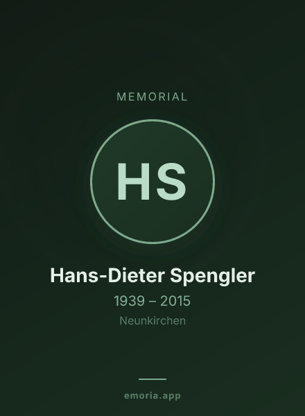 Memorial portrait of Hans-Dieter Spengler