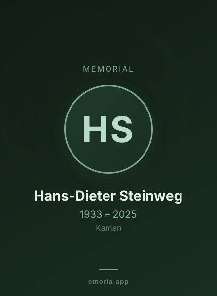 Memorial portrait of Hans-Dieter Steinweg