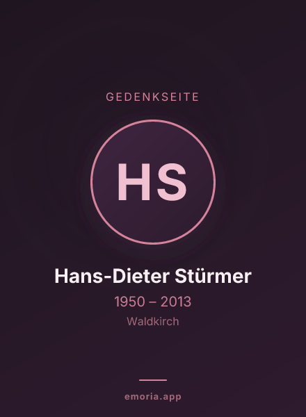 Gedenkportrait von Hans-Dieter Stürmer