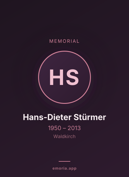 Memorial portrait of Hans-Dieter Stürmer