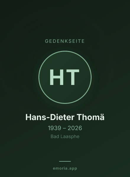Gedenkportrait von Hans-Dieter Thomä
