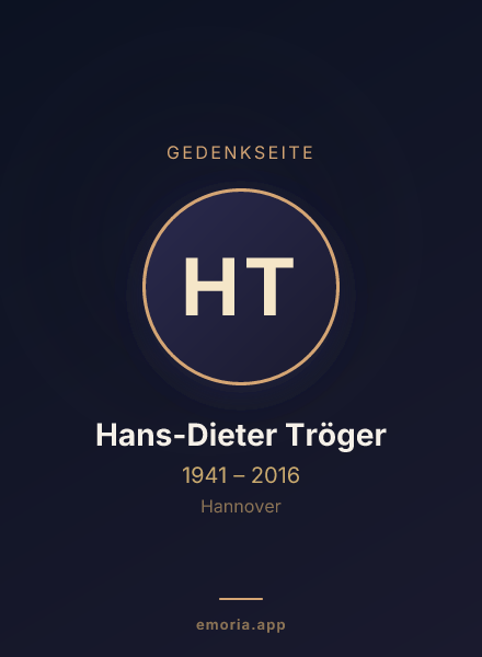 Gedenkportrait von Hans-Dieter Tröger