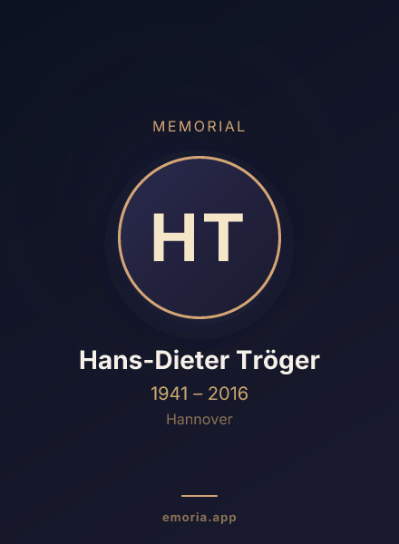 Memorial portrait of Hans-Dieter Tröger