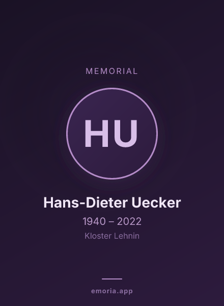 Memorial portrait of Hans-Dieter Uecker