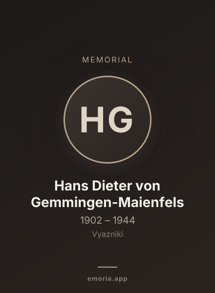 Memorial portrait of Hans Dieter von Gemmingen-Maienfels