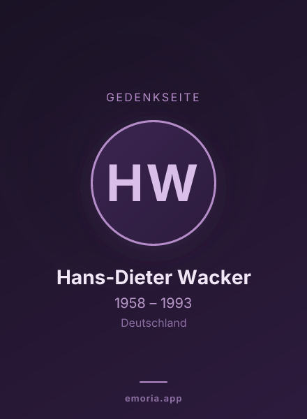 Gedenkportrait von Hans-Dieter Wacker