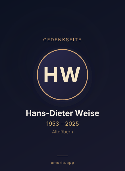Gedenkportrait von Hans-Dieter Weise