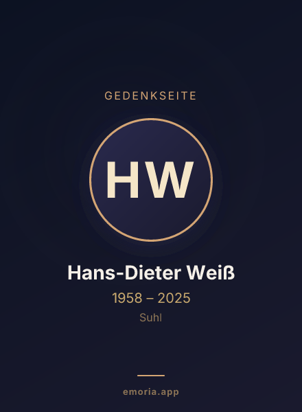Gedenkportrait von Hans-Dieter Weiß