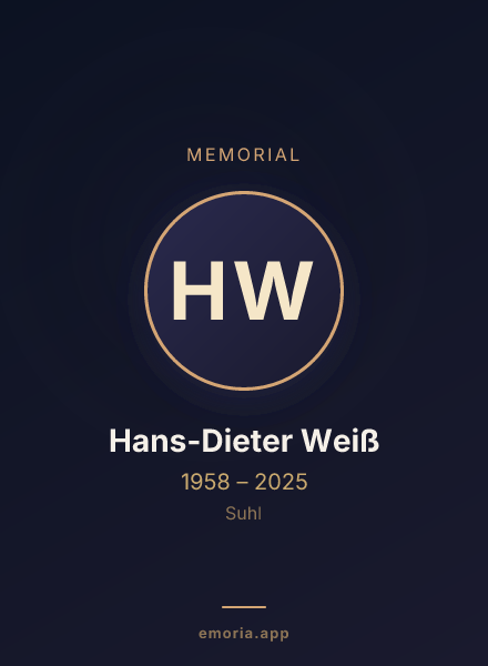 Memorial portrait of Hans-Dieter Weiß