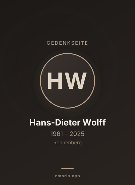 Gedenkportrait von Hans-Dieter Wolff