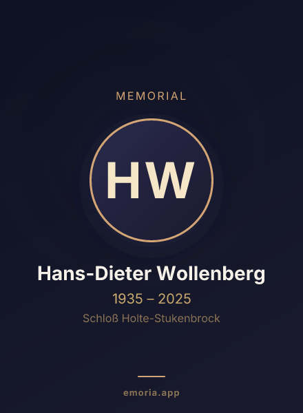 Memorial portrait of Hans-Dieter Wollenberg
