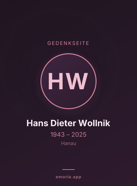 Gedenkportrait von Hans Dieter Wollnik