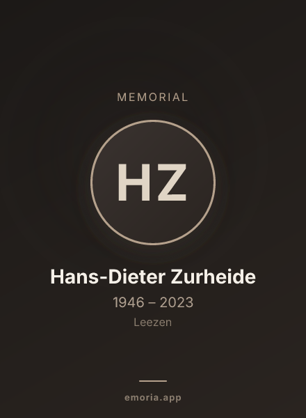 Memorial portrait of Hans-Dieter Zurheide