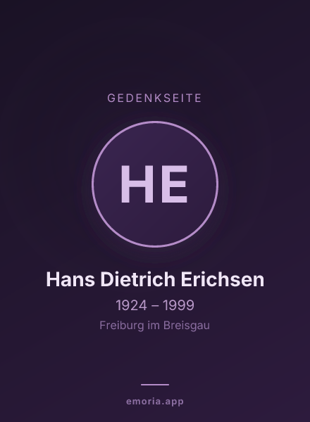 Gedenkportrait von Hans Dietrich Erichsen