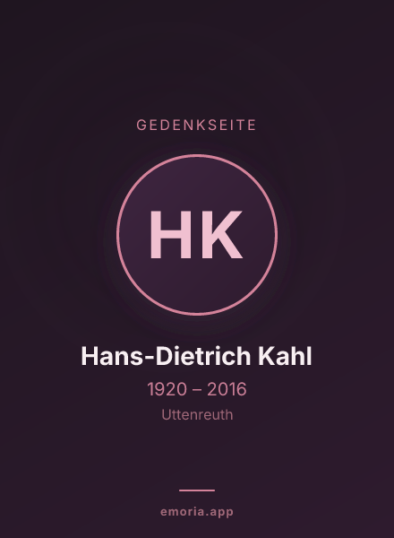 Gedenkportrait von Hans-Dietrich Kahl