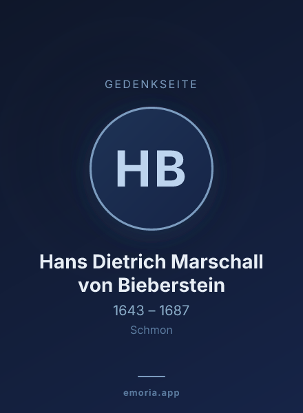 Gedenkportrait von Hans Dietrich Marschall von Bieberstein