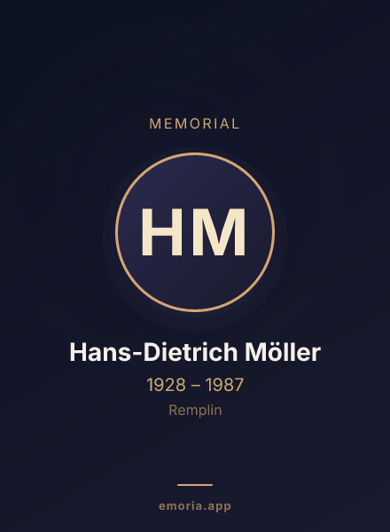 Memorial portrait of Hans-Dietrich Möller