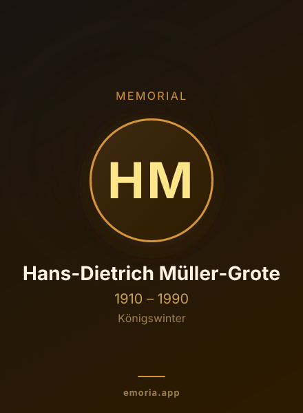 Memorial portrait of Hans-Dietrich Müller-Grote