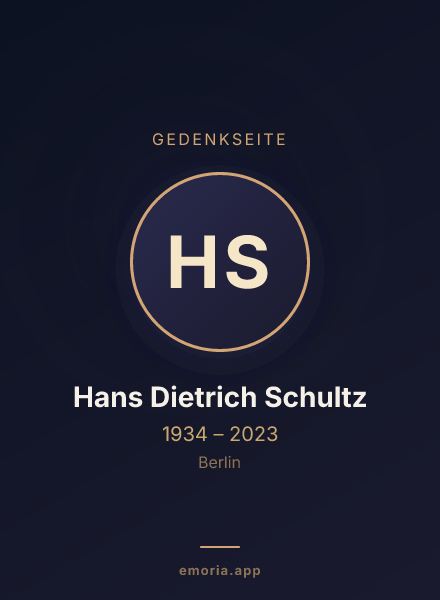 Gedenkportrait von Hans Dietrich Schultz
